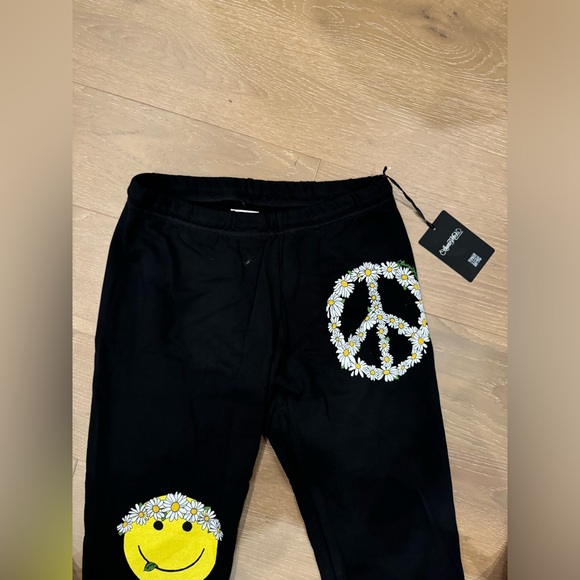 Lauren Moshi Medium Peace Sign & Faces Black Joggers. ⚡️☮️ - Picture 3 of 4